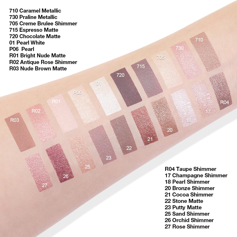 Antique Rose Shimmer Eyeshadow Palette - Cream Glitter Holographic Makeup for Mature Women | Talc-Free, Paraben-Free, Cruelty-Free