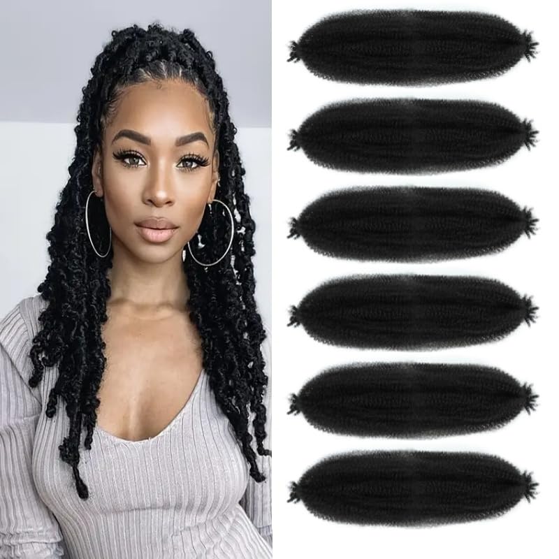 24 Inch Afro Spring Twist Hair Extensions - 6 Pack Pre-Separated Synthetic