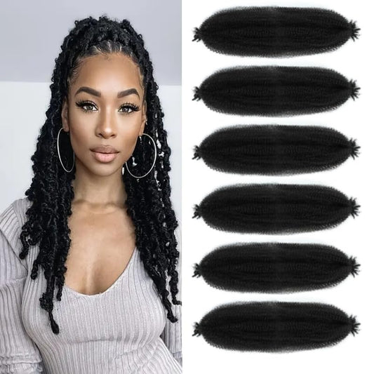 24 Inch Afro Spring Twist Hair Extensions - 6 Pack Pre-Separated Synthetic