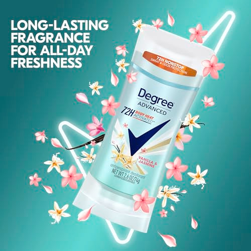 Degree Advanced Protection Antiperspirant Deodorant, Vanilla & Jasmine, 2.6 oz (Pack of 2)
