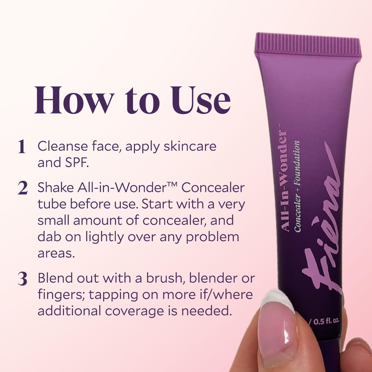 Fièra All-In-Wonder™ Concealer + Foundation – Full-Coverage, Crease-Proof, Hydrating Formula for Mature Skin, Blurs Fine Lines & Dark Circles, Radiant Second-Skin Finish – Light, 0.5 FL. OZ. / 15 ML
