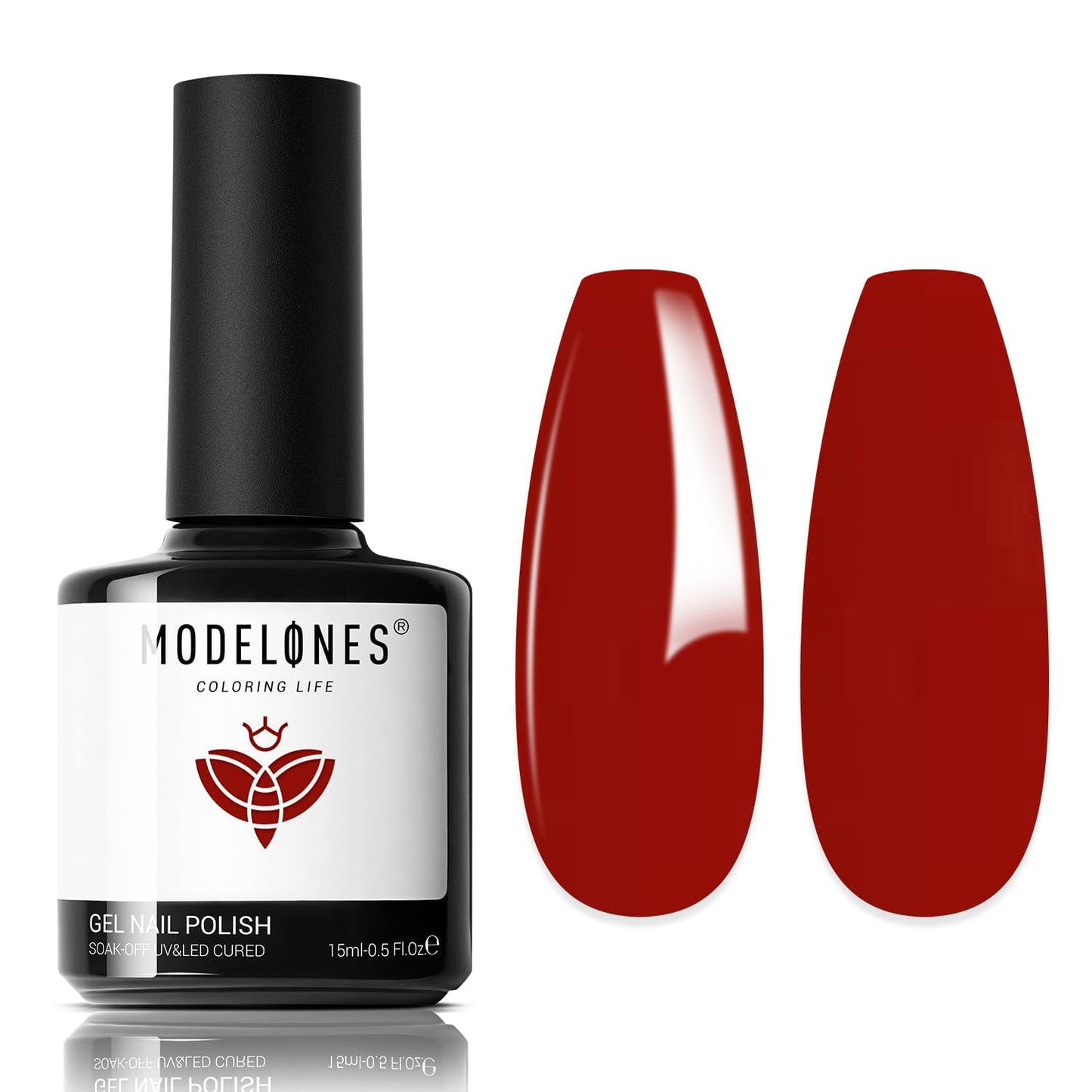 Ruby Red Gel Nail Polish - Dark Red Soak Off Formula for DIY Salon Manicure | 15 ML