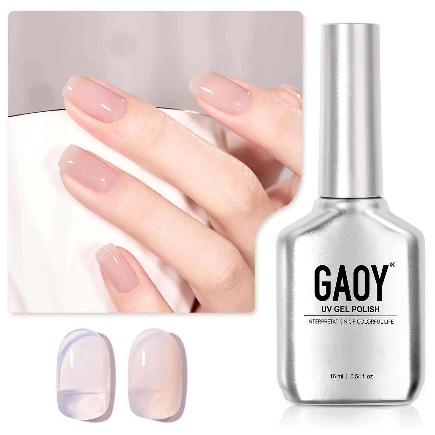 Pastel Gel Nail Polish - 16ml Pink Soak Off UV Light Cure Gel for Spring Summer | Macaron Baby Pink