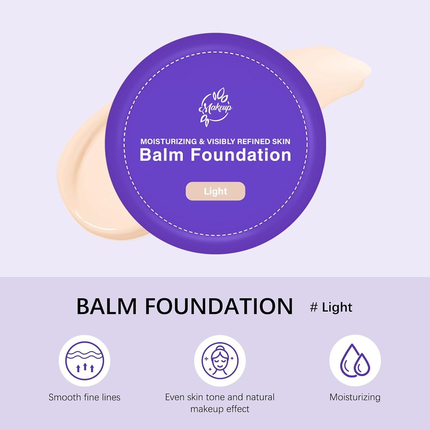 Balm Foundation for Mature Skin - Hydrating, Buildable Coverage | Blurs Fine Lines & Smooths Texture (Light, 1)