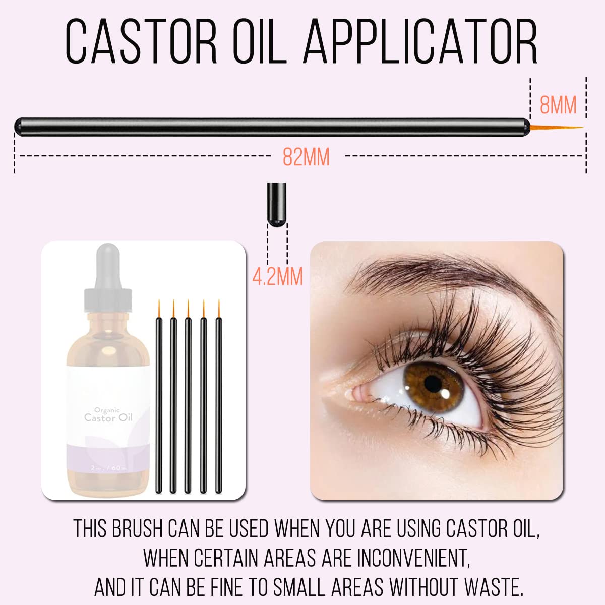 Eyeliner Brush Applicators - 100 Pack Ultra-Fine Point Disposable Eye Wands | Makeup Tool for Precision Application
