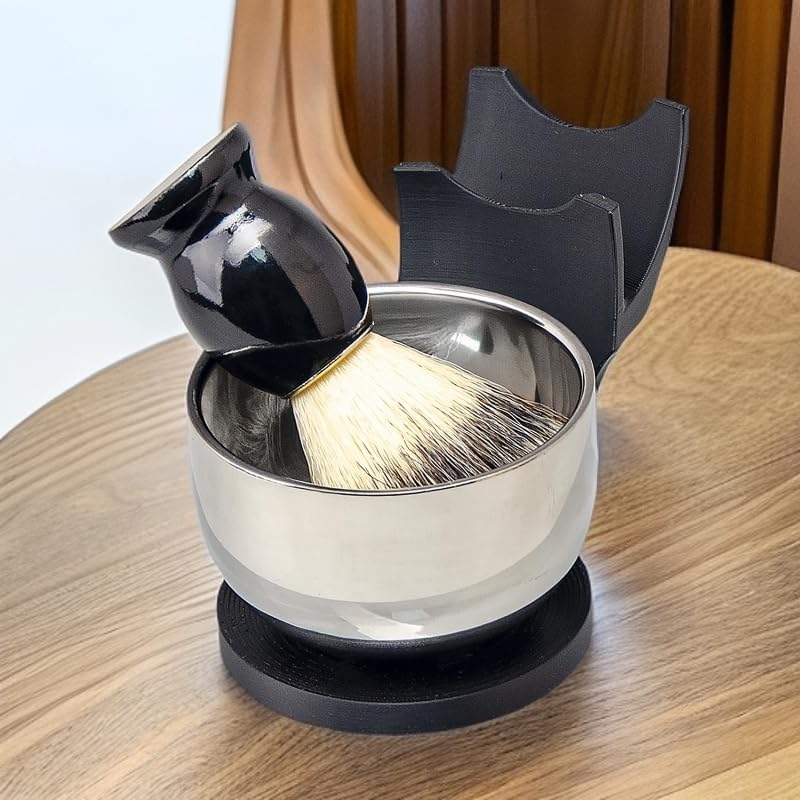 Grandslam 3-in-1 Shaving Brush Kit for Men - Black