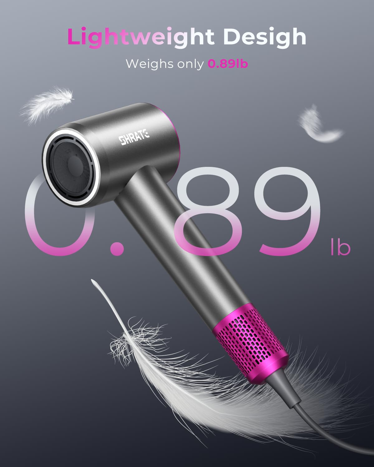 Professional High-Speed Ionic Hair Dryer - Ultra-Fast Drying, 500 Million Negative Ions | Compact Blow Dryer with Magnetic Diffuser for All Hair Types