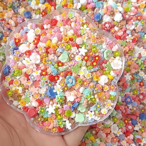 300PCS 3D Floral Nail Charms - Colorful Flower Rhinestones for Nail Art