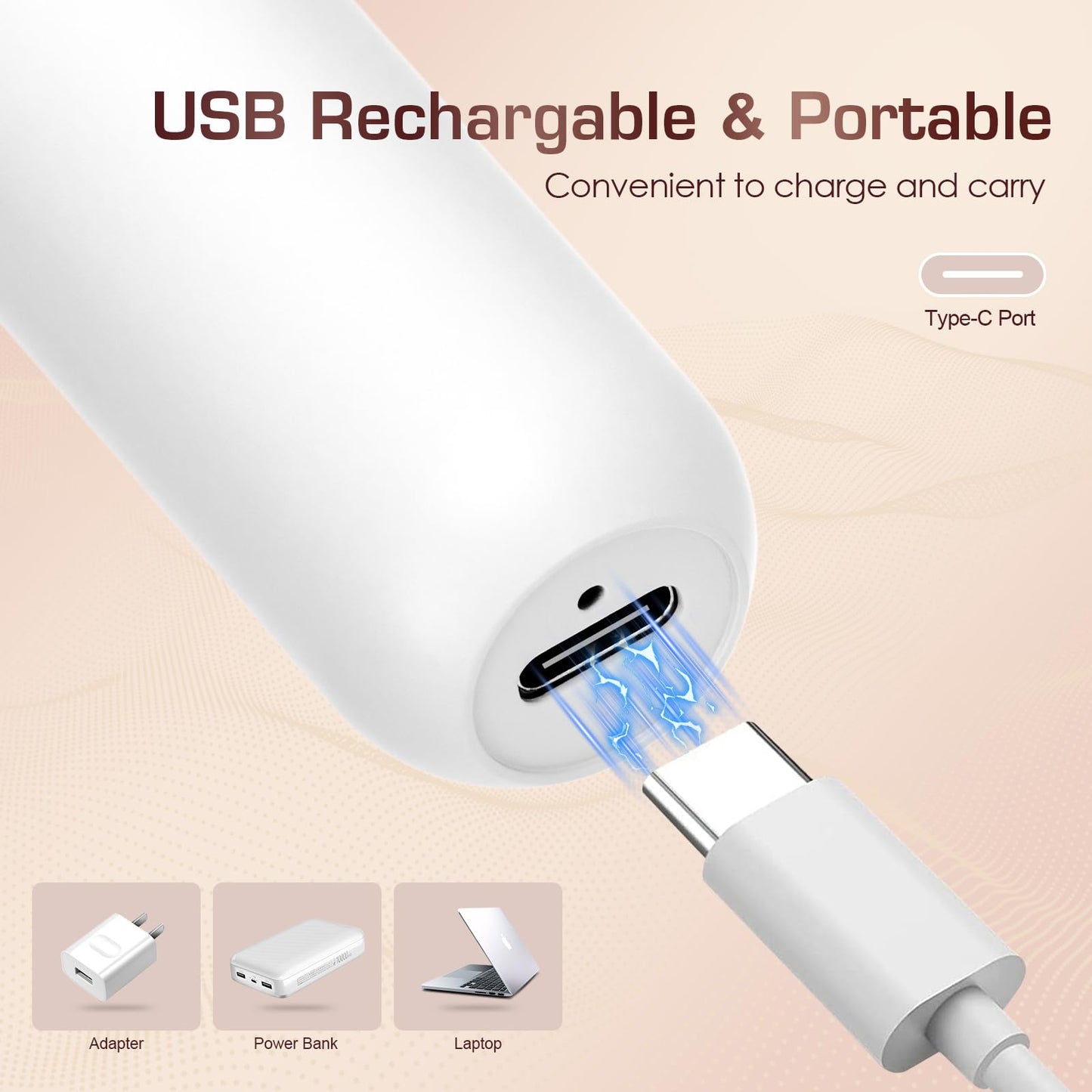 Pxiluyna Pro 3.0 Women Face Epilator - 2-in-1 Painless Hair Remover for Face, Eyebrows, Lip, Chin, Arms, Underarms (White)