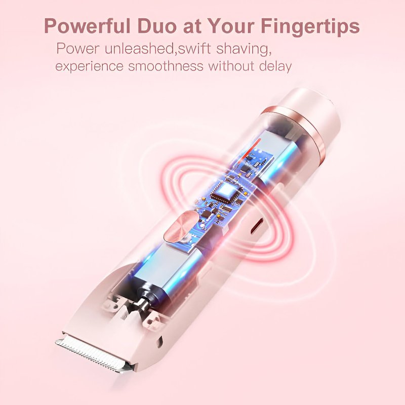 Women’s Electric Bikini Trimmer & Shaver – Waterproof IPX7 Rechargeable Razor for Bikini Line, Underarms, Legs & Body – Hypoallergenic Ceramic Blades – Compact & Portable – Pink