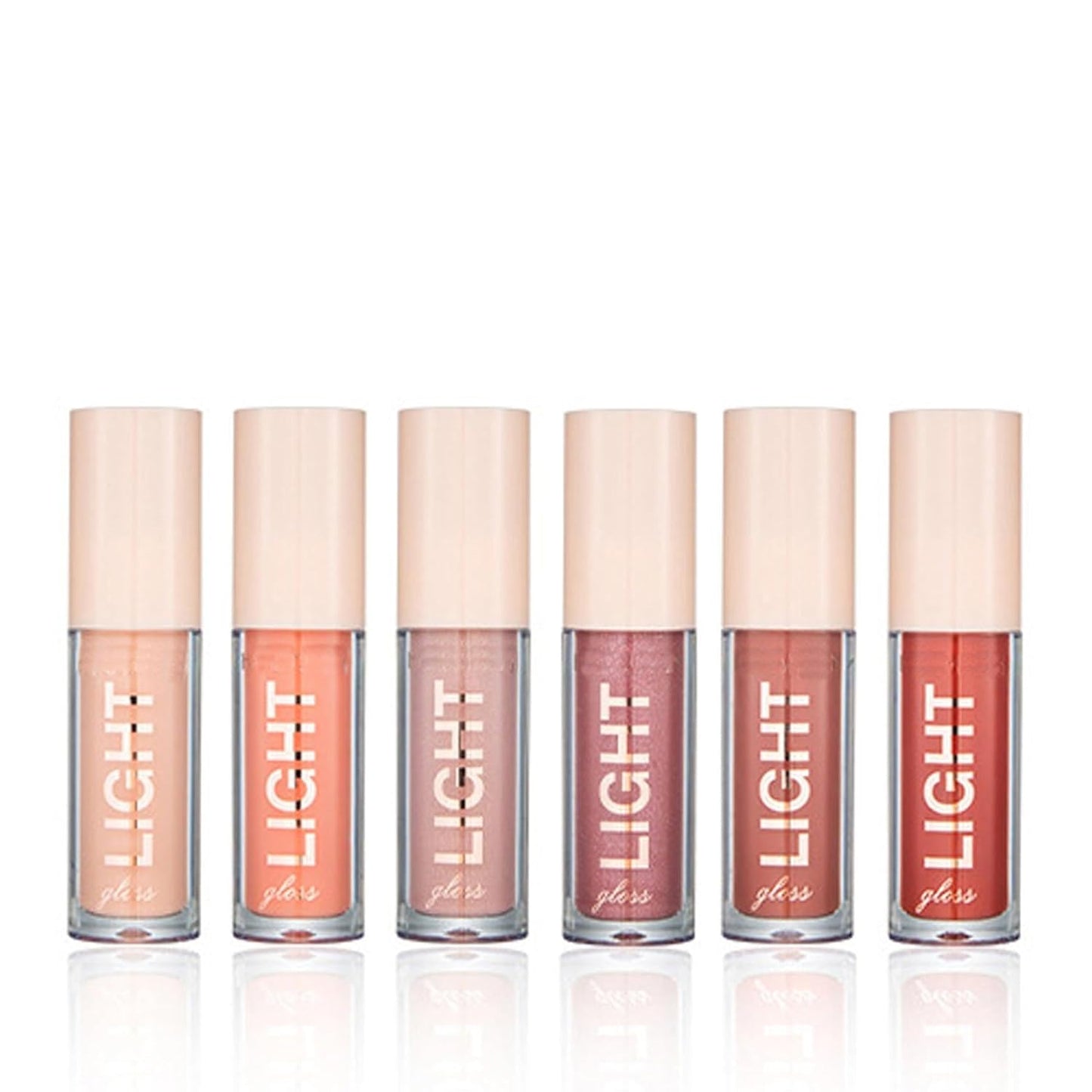 Light Lip Gloss Set - 6PCS Nude Pink Lip Gloss Kit | Moisturizing & Plumping Formula for Women & Girls