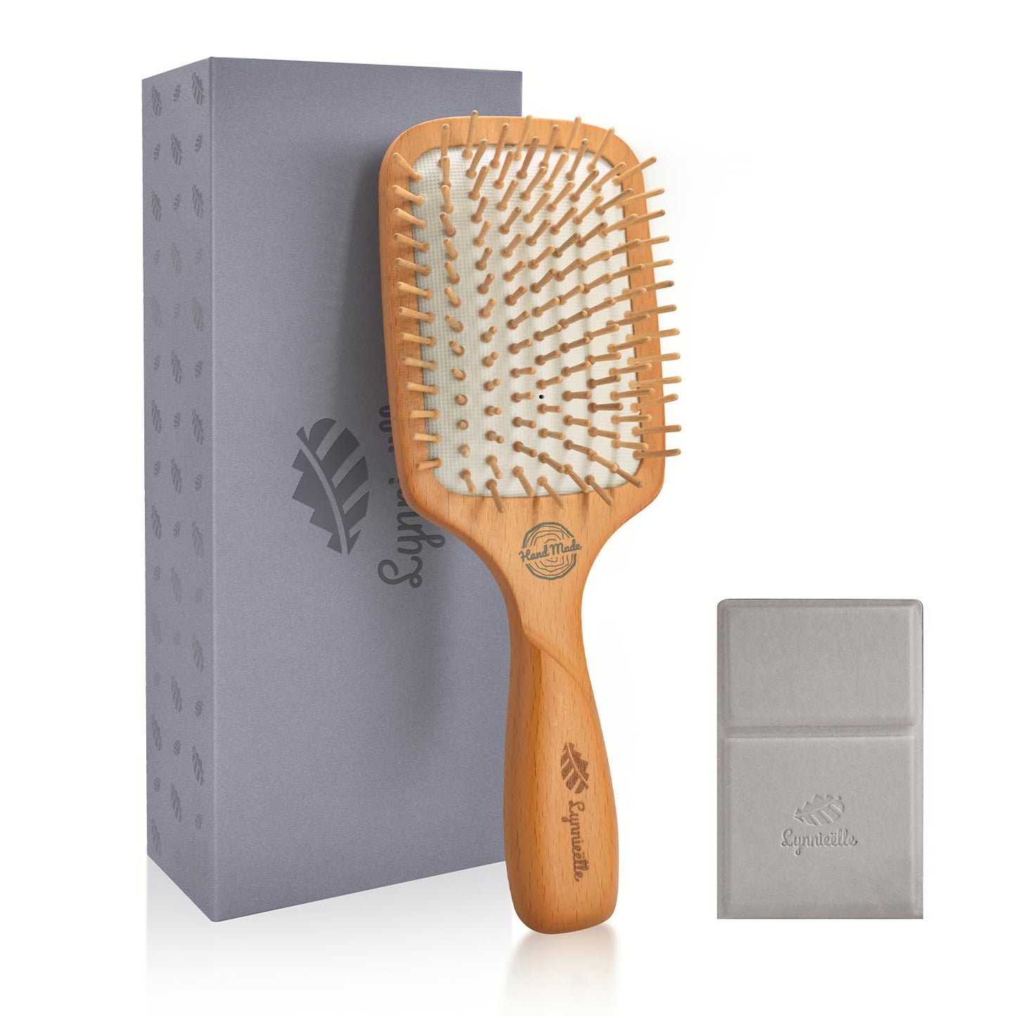 Wooden Bristle Hair Brush for Women & Men, Smoothing Hair Brush for Scalp Massage & Detangling, Wooden Brush that Reduces Static & Breakage for Thin, Thick, Fine, Curly Hair