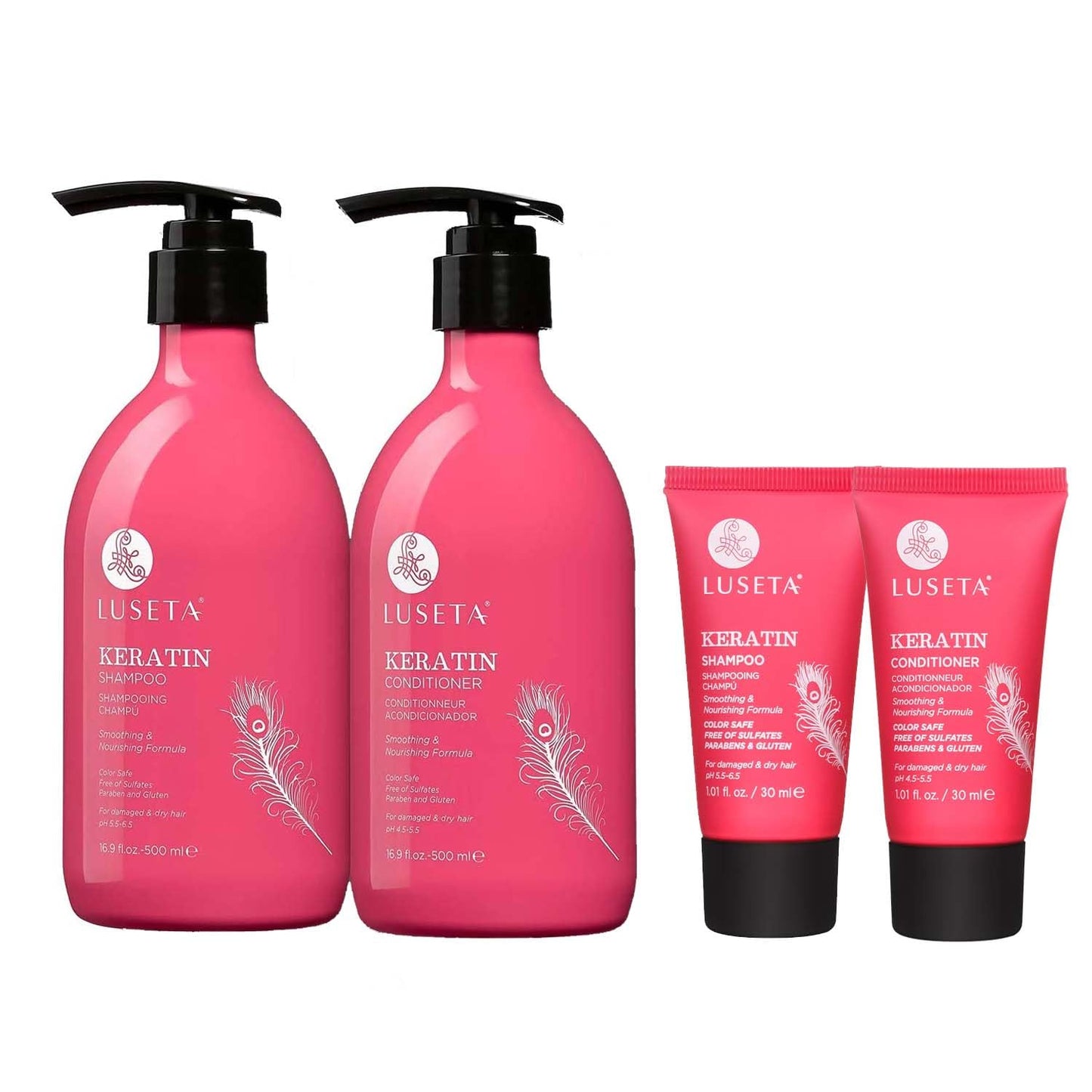 Luseta Deep Hydrating Hyaluronic Acid Shampoo & Conditioner Set - Sulfate-Free Moisturizing Hair Care with Shea Butter & Avocado Oil | 2 x 16.9oz