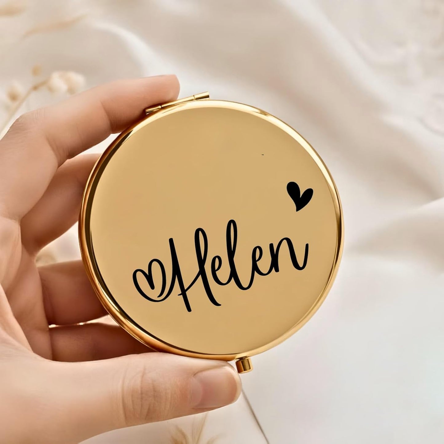 Personalized Travel Mirror - Compact 2x/1x Magnifying Makeup Mirror | Perfect Gift for Bridesmaids, Moms & More