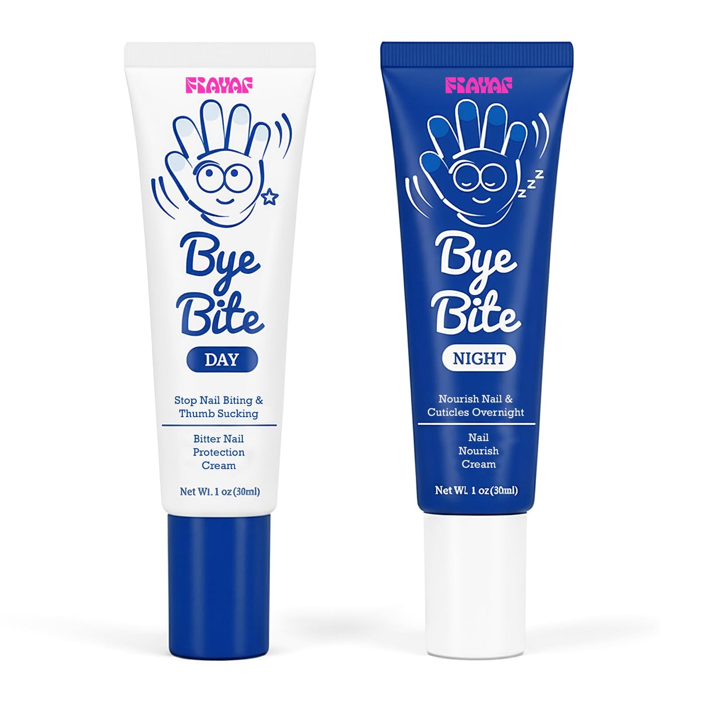ByeBite Day & Night Nail Care Set - Bitter Nail Cream & Nourishing Nail Cream Set, Plant-Based
