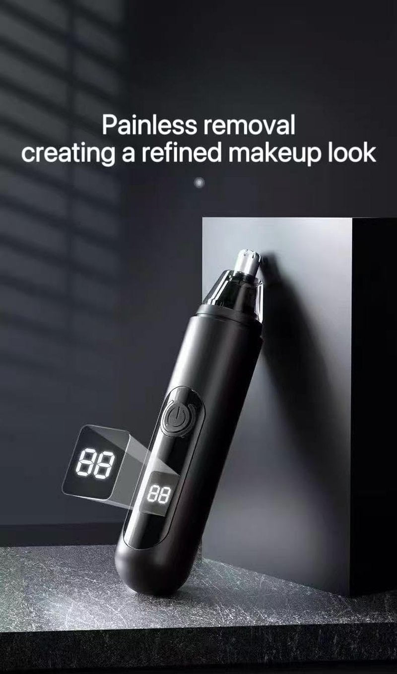 Nose Hair Trimmer for Men, 3-in-1 Painless USB Rechargeable Ear Nose & Eyebrow Trimmer with 180-Day Battery, LED Power Display, IPX7 Waterproof, Dual Blades for Precise Grooming