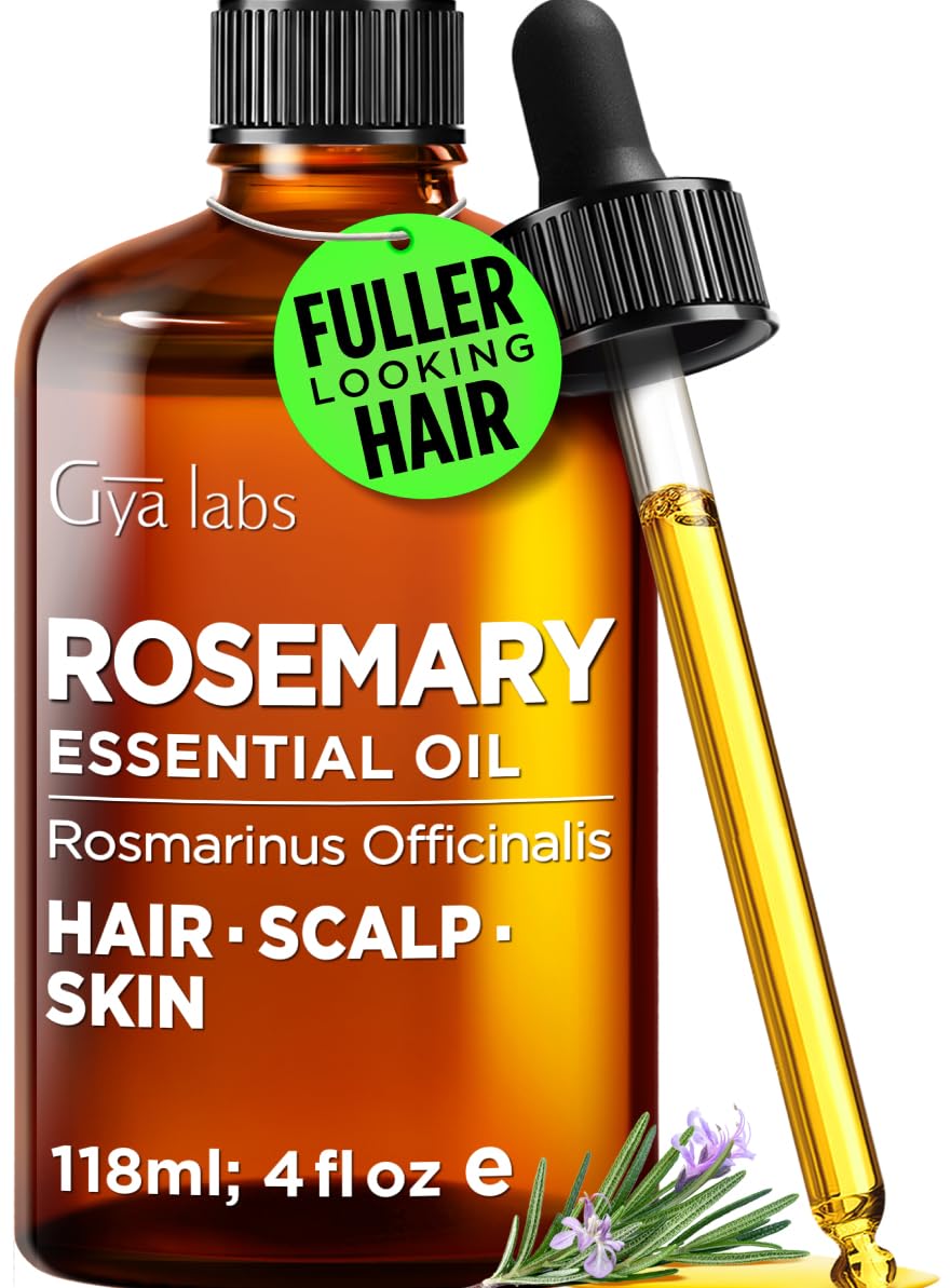 100% Pure Rosemary Essential Oil - 4 Fl Oz - Rosemary Oil for Hair, Skin, Diffuser, Aromatherapy & DIY Candle Making Scent