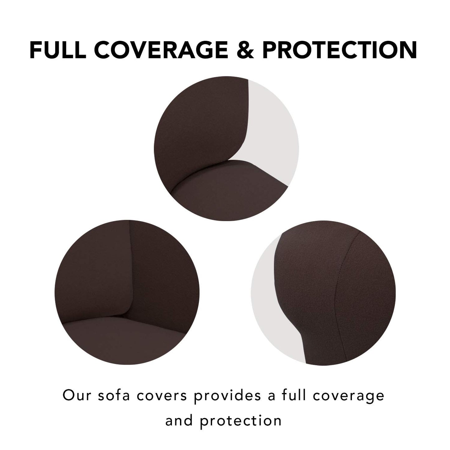 PureFit Stretch Couch Covers for Sofa Large Sofa Slipcovers Chocolate