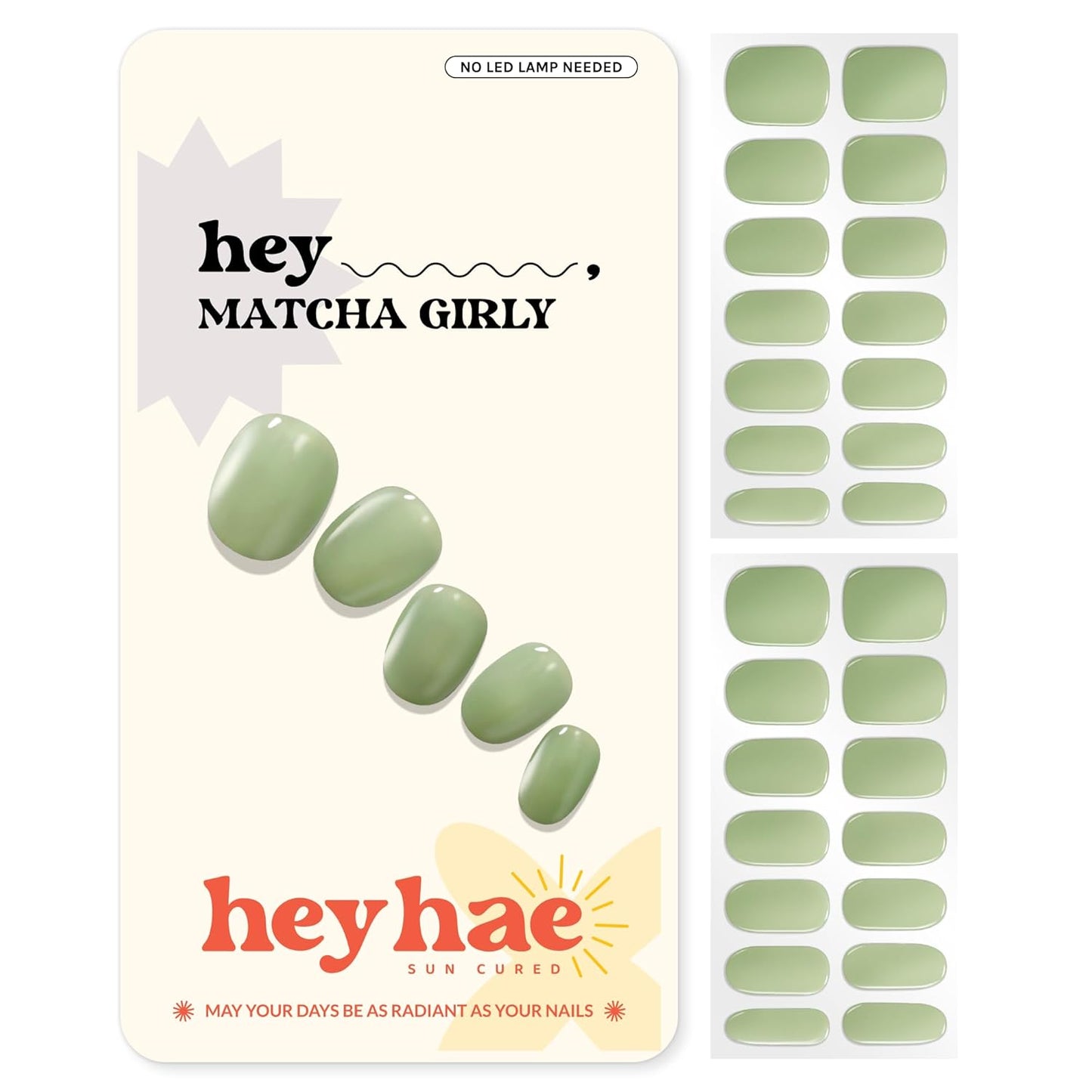 Semi Cured Gel Nail Strips - Ombre Beige Brown | Easy Apply & Remove, Salon Quality | 28 Strips, Prep Pads, Nail File & Stick