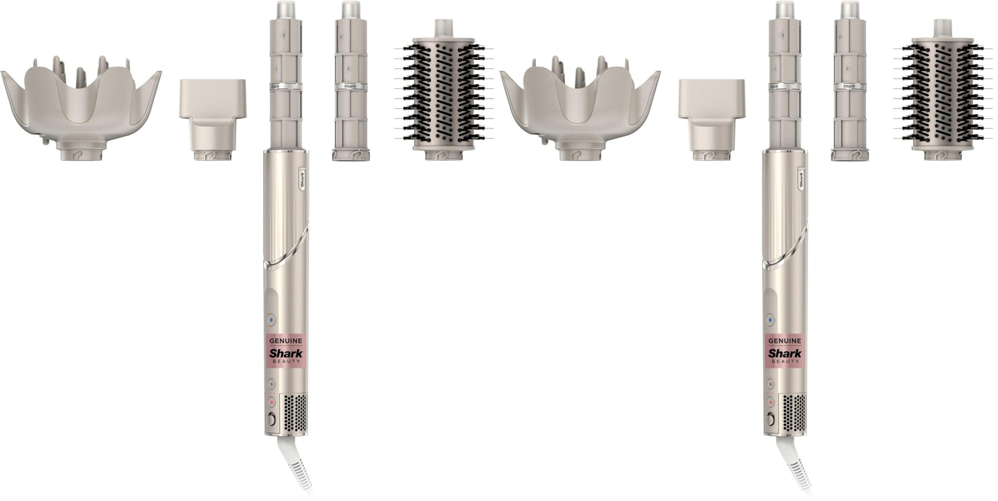 Shark HD435 FlexStyle Air Styling & Drying System,Powerful Hair Blow Dryer & Multi-Styler with Auto-Wrap Curlers,Curl-Defining Diffuser,Oval Brush,&-Concentrator Attachment,Stone,(Pack of 2)