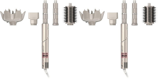 Shark HD435 FlexStyle Air Styling & Drying System,Powerful Hair Blow Dryer & Multi-Styler with Auto-Wrap Curlers,Curl-Defining Diffuser,Oval Brush,&-Concentrator Attachment,Stone,(Pack of 2)