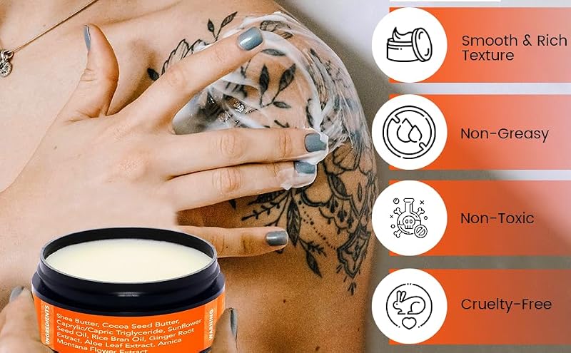 Body Candy Unscented Tattoo Balm - 1.7 Ounce Natural Aftercare