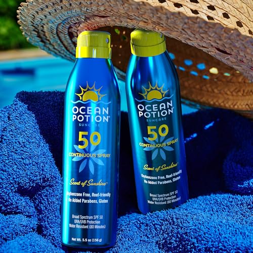Ocean Potion Sunscreen Spray SPF 50 - 5.5 Fl Oz, Non-Greasy, Water-Resistant