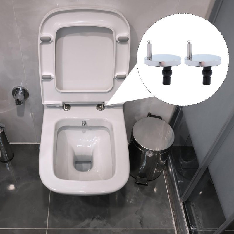 POPETPOP 3 Pairs Toilet Seat Hinges Replacement - Toilet Seat Hinge Fixings with Screws, Quick Release Hardware Kit, Soft Close Tightening Fixing Buckle