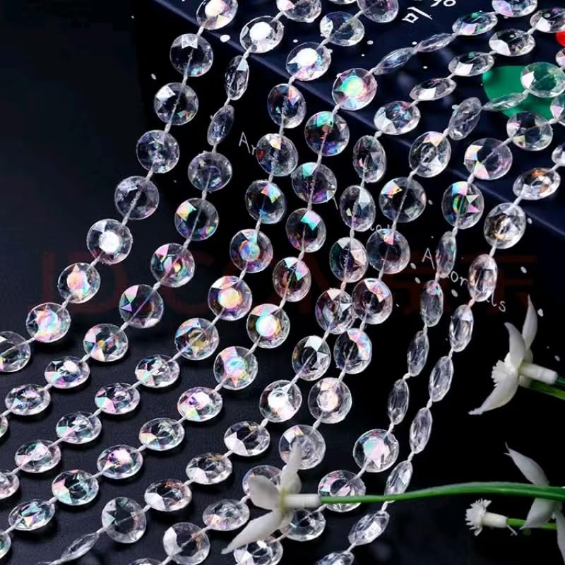 99ft Iridescent Crystal Beads Garland for Party & Wedding Decor