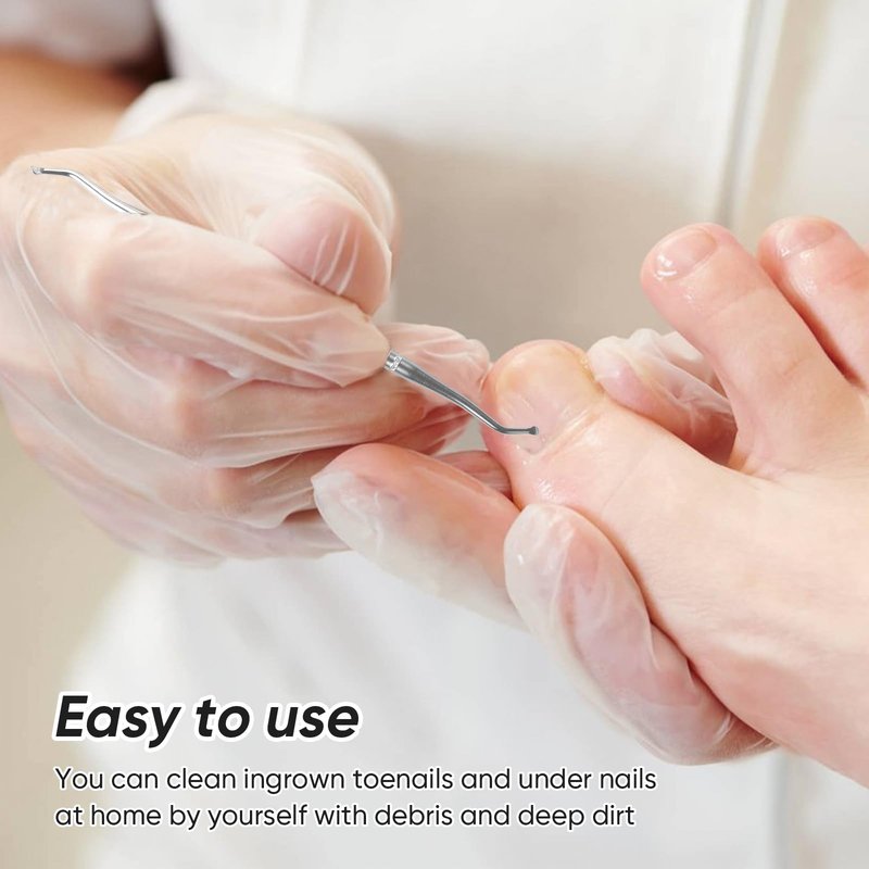 6PCS Ingrown Toenail File and Lifters, Professional Surgical Stainless Steel Ingrown Toenail Tool- Safe Nail Cleaning Treatment Pedicure Tools Kit Under Sidewall Cleaner Pain Relief Accessories