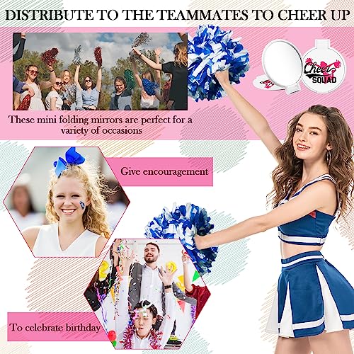 50 Pcs Inspirational Cheerleader Compact Mirrors - Bulk Pocket Makeup Gift