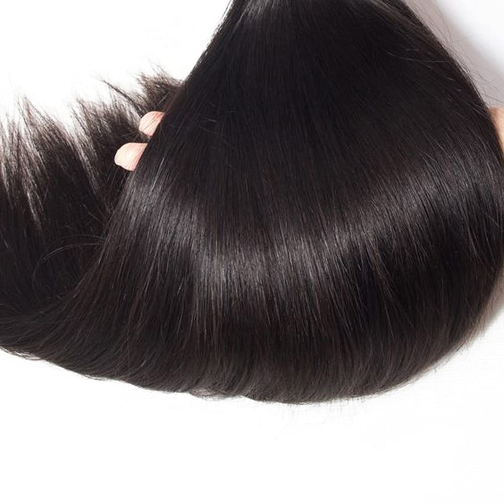 20 20 20 Inch Straight Bundles Human Hair 3 Bundles Brazilian Remy Hair 50 Grams/Bundle 10A Grade Unprocessed Virgin Hairs #1B Natural Black Color Straight Bundle Weaves Hair Extensions