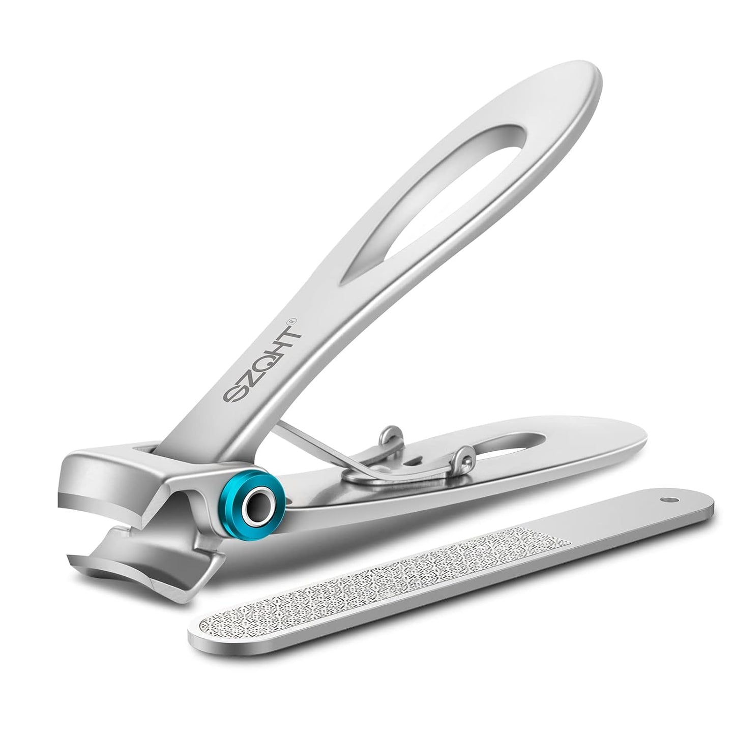 Ultra Wide Jaw Nail Clippers Set - Heavy Duty Stainless Steel Toenail Clippers for Thick Nails | Ideal for Seniors & Adults (Black)