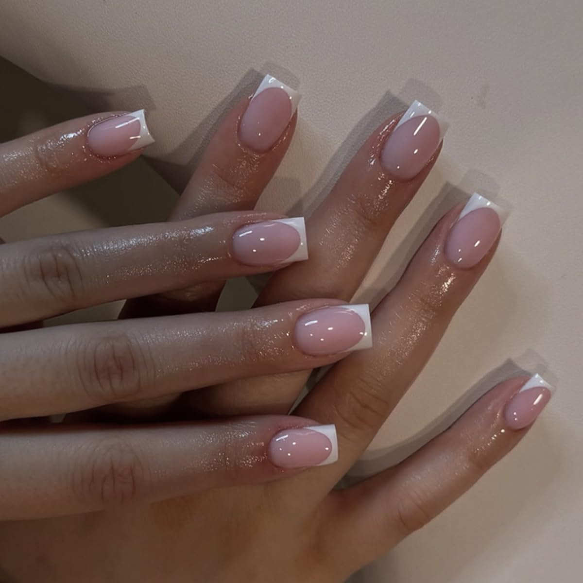 Summer Ombre Press-On Nails | Short Square Acrylic Nail Tips in Rainbow Colors - 24 Pcs Reusable Full Cover Set