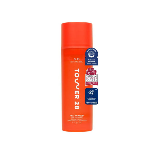 Tower 28 SOS Gel Facial Cleanser - Hydrating Face Wash + Makeup Remover for Sensitive Skin - Soothing + Gentle Face Cleanser with Aloe Vera, Oat Extract + Minerals - Fragrance-Free Skin Care (5 oz)