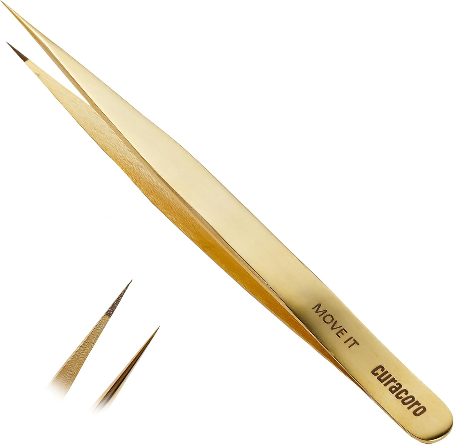 Curacoro Lash Tweezer - Precision Fiber Tip Grip for Eyelash Extensions | Multi-Shape Silver Tweezers for Volume & Isolation