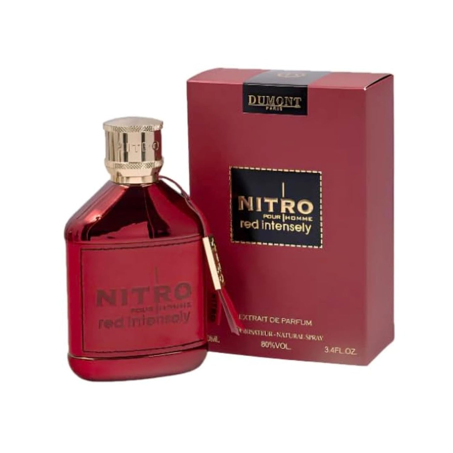 Dumont Nitro Red Eau De Parfum for Men - Rich Fruity Woody Floral Fragrance | 3.4 Fl Oz Long-Lasting Scent