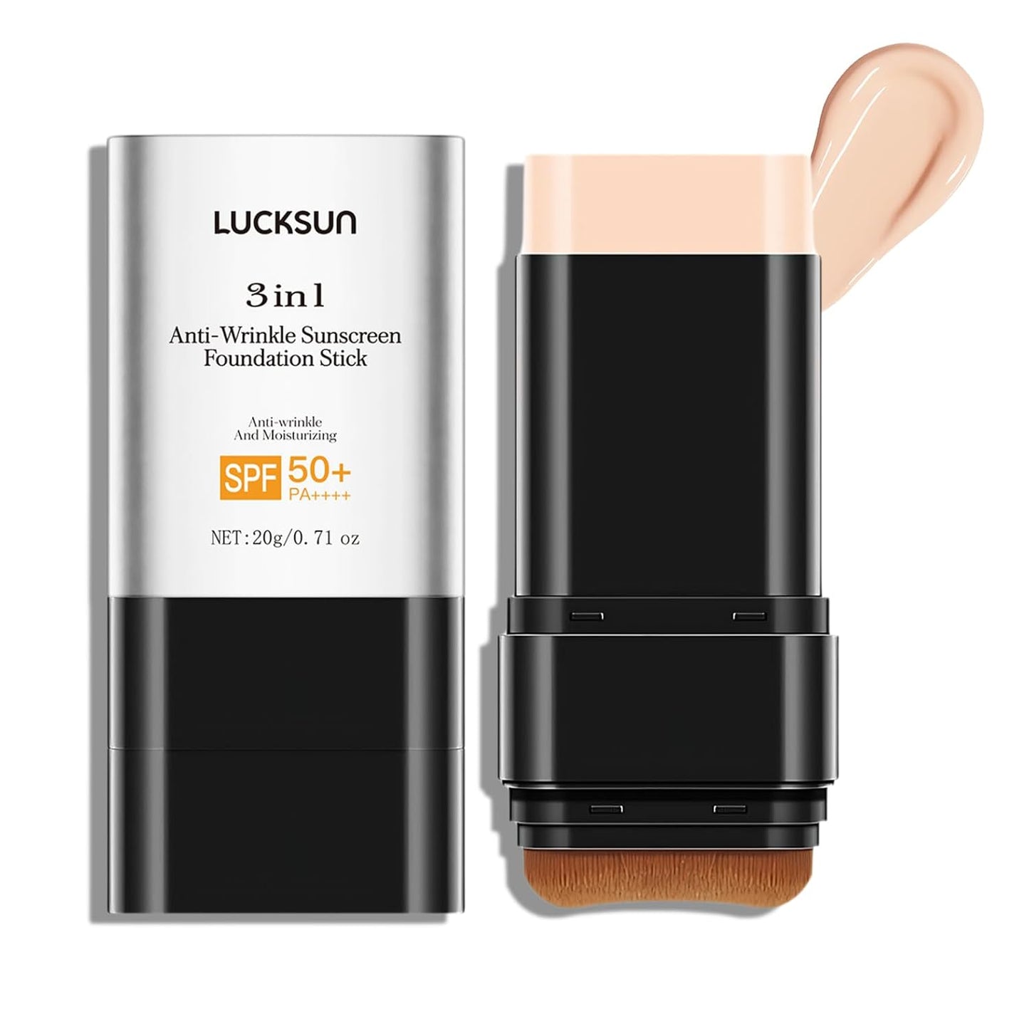 3-in-1 Hydrating Foundation Stick - Anti-Wrinkle Concealer with Natural Matte Finish | Dark Shade for All Skin Types