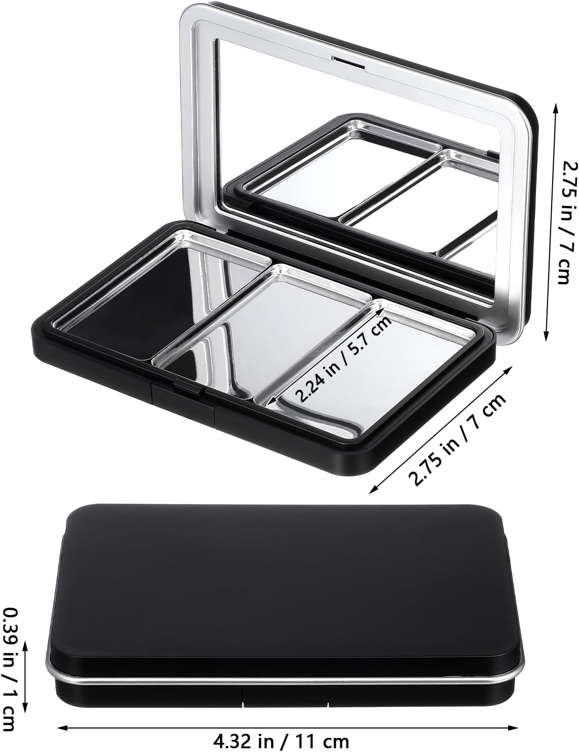 Empty Eyeshadow Palette - Refillable Magnetic Makeup Organizer with Mirror | Compact Travel Size for Eyeshadow, Blush, Lipstick