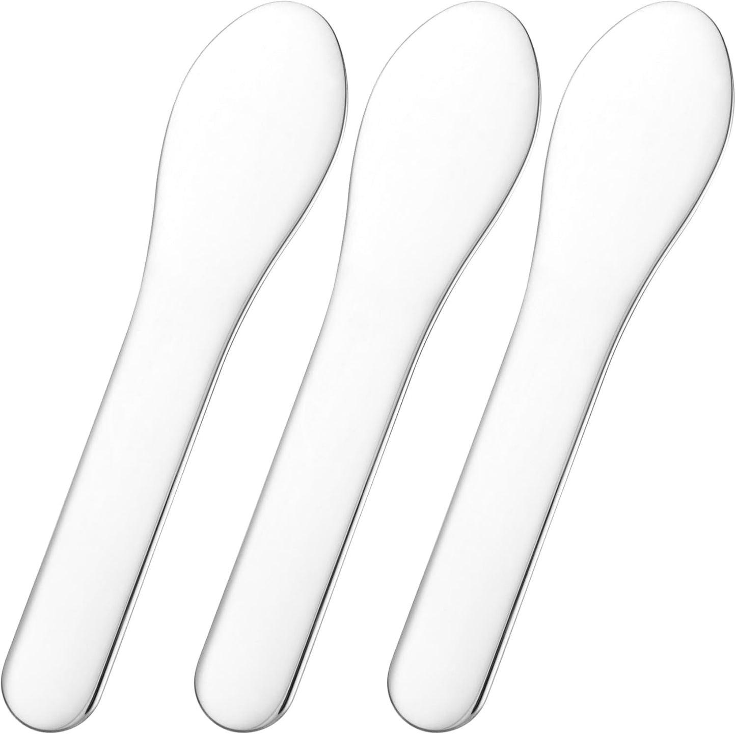 Pndeyo Mini Stainless Steel Makeup Spatula Set - 3 Reusable Cream Applicators for Skincare | 2.87x0.49in Silver Tools
