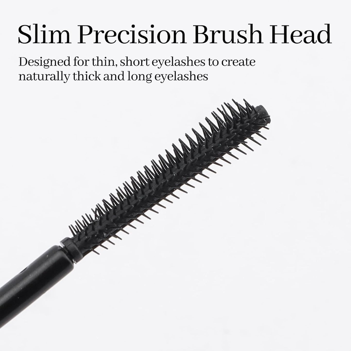 Lengthening & Volumizing Mascara for Older Women 60+ | Smudge-Proof, Flake-Free Black - Slim Micro-Brush for Hooded Eyes