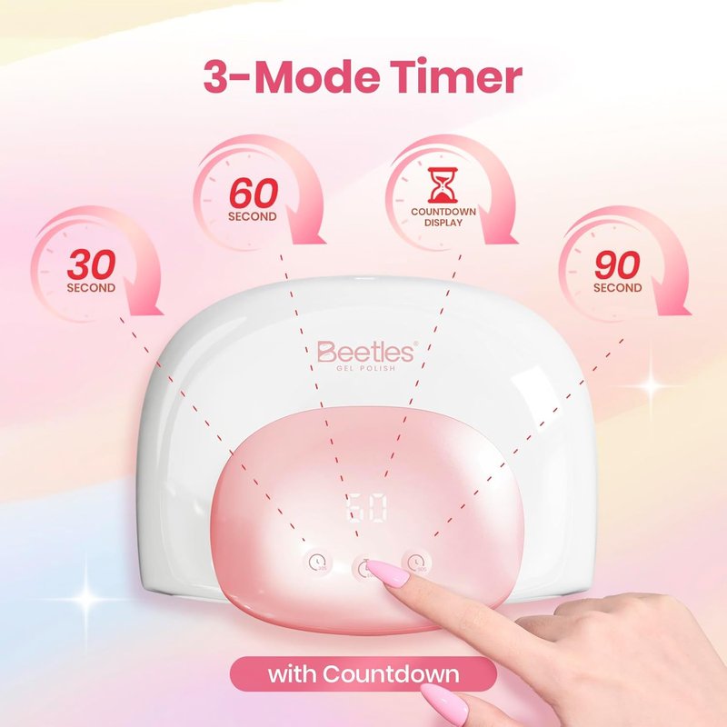 Beetles UV LED Nail Lamp - Candy White Gel Polish Dryer with Smart Sensor & 3 Timers | Larger Space for DIY Nails