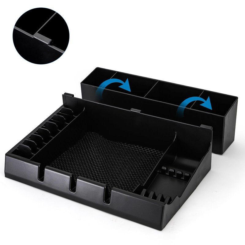 Hedume Hair Salon Styling Tools Organizer with Anti-Slip Mat, Detachable Multifunctional Stylist Tool Tray Organizer for Hair Brush, Combs, Clips, Scissor, Shaver, Clippers, Trimmers & Other Tools