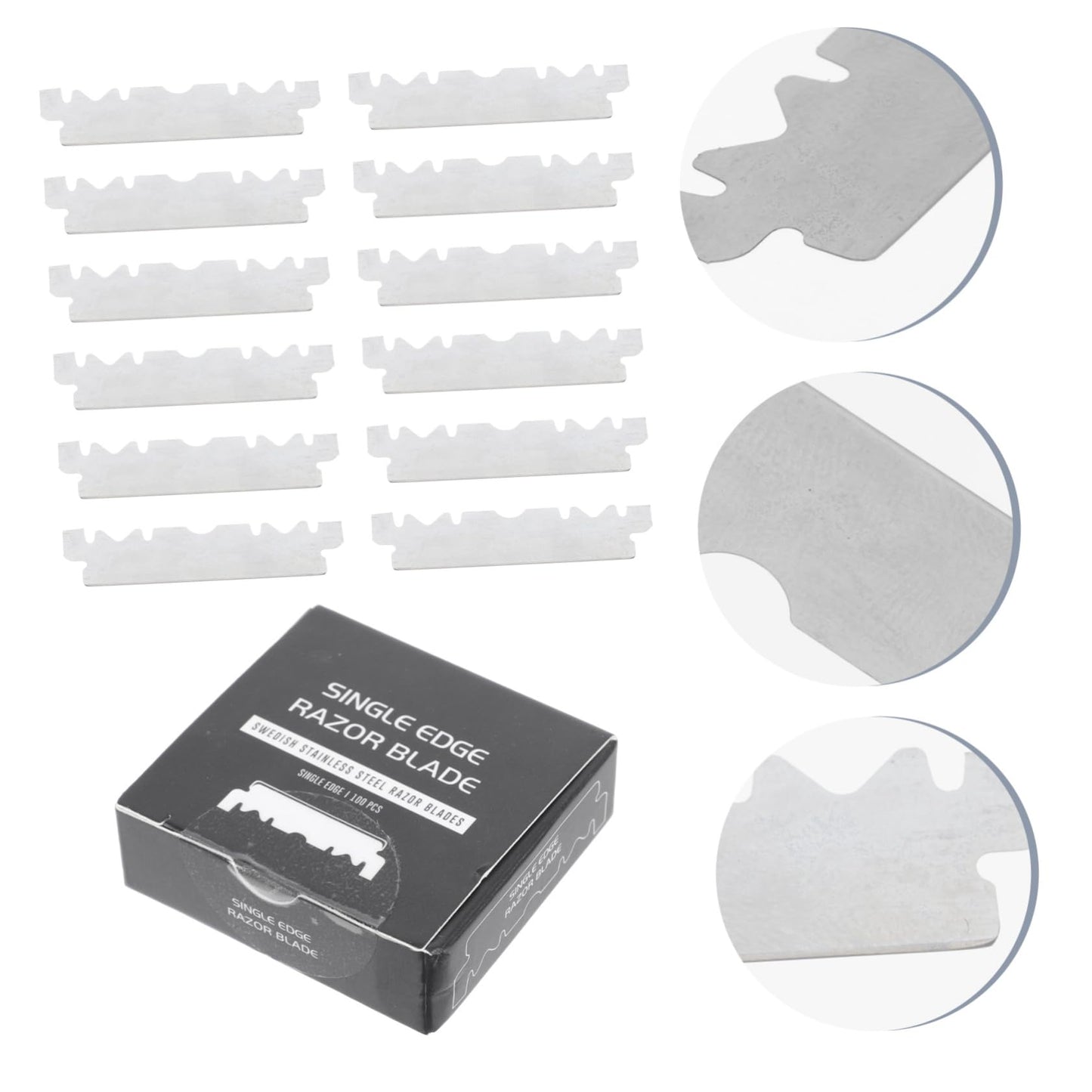 Beaupretty 100pcs Stainless Steel Safety Razor Blades for Women Eyebrow Razor Compatible Sensitive Skin Shaving Barber Face Cutter Men