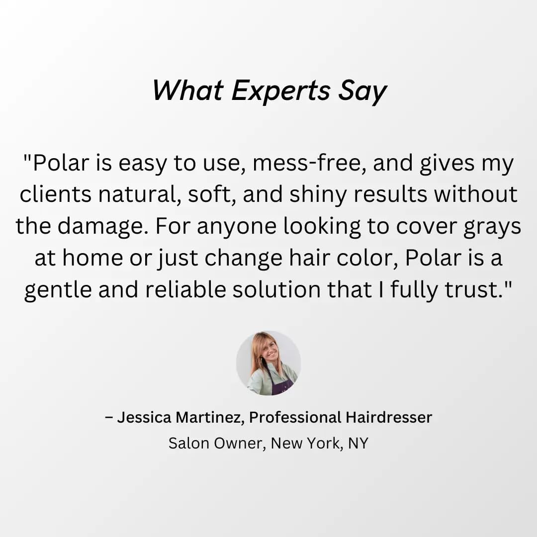 Polar Haircare Dye Shampoo for Gray Hair - Natural Semi-Permanent Light Brown Color | Vegan & Skin-Safe 6.76 Fl Oz