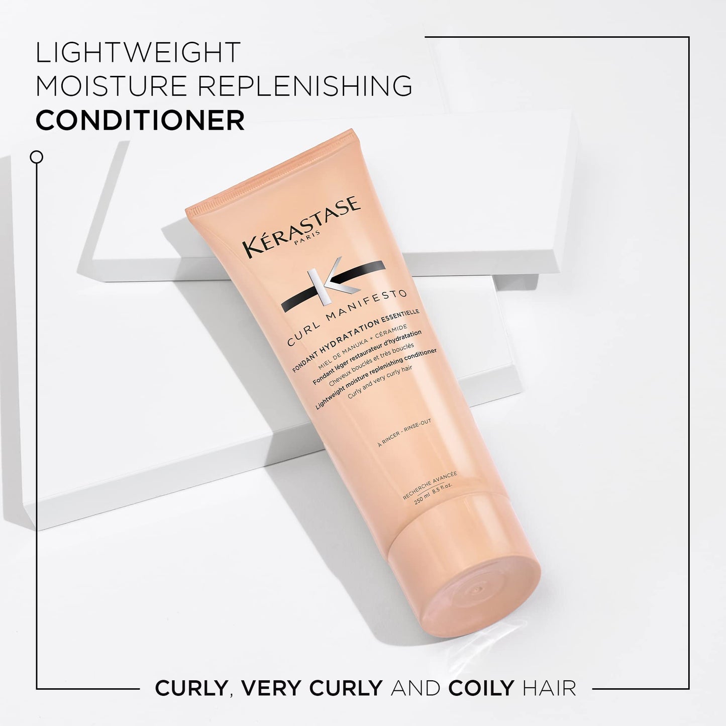 KÉRASTASE Curl Manifesto Hydratation Essentielle Conditioner, Lightweight Conditioner, Detangles, Smooths & Prevents Frizz for All Wavy, Very Curly & Coily Hair, 8.5 Fl Oz