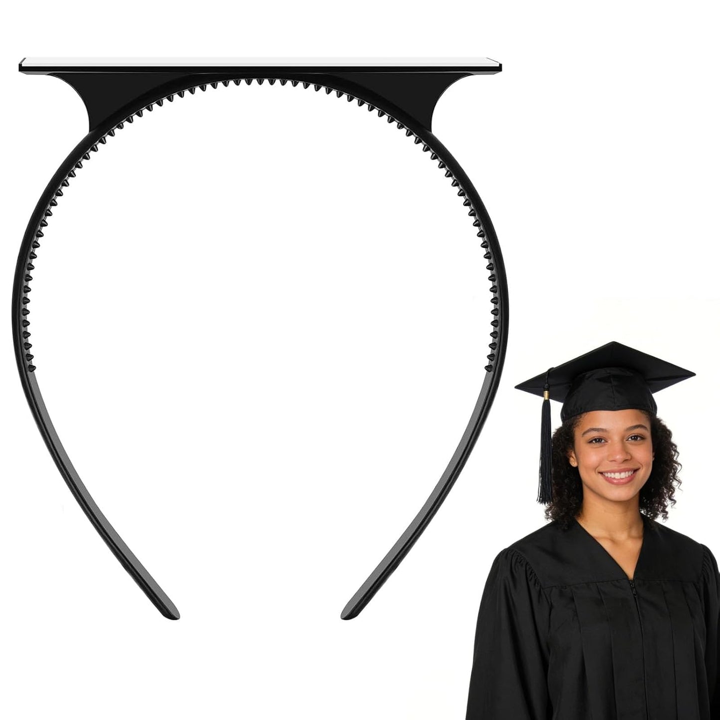 Graduation Cap Headband Insert - Anti-Slip Fastener for Curly Hair | Hair Accessories for Women