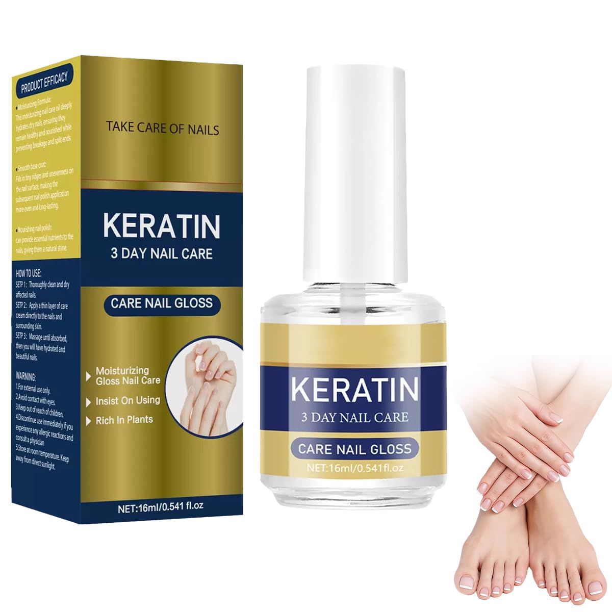 Keratin Nail Treatment - Strengthening Nail Care Oil with Aloe Vera & Lavender | Repairs Weak Nails (1pc)