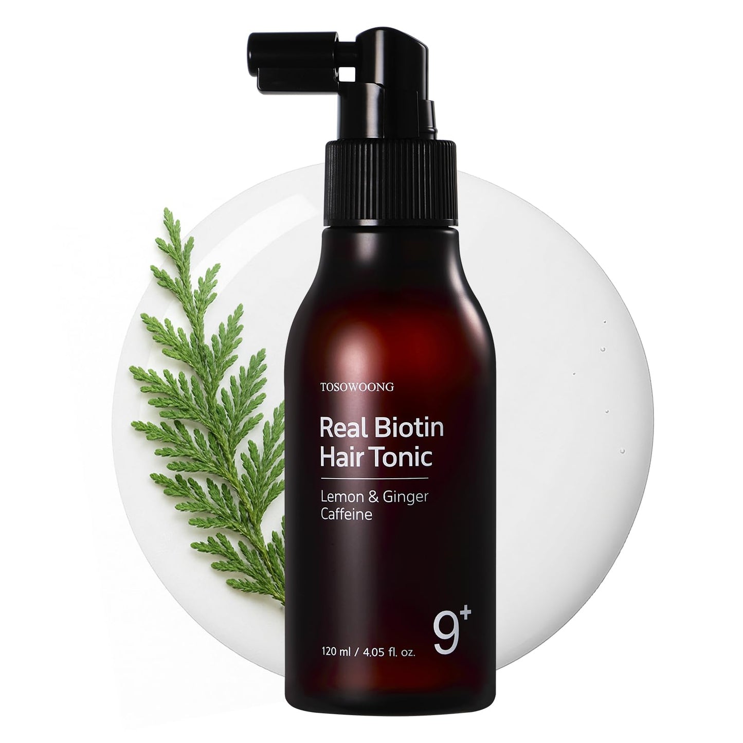 TOSOWOONG Real Biotin Scalp Tonic for Men & Women | Anti Hair-Loss & Thinning, Growth Treatment Spray | Instant Cooling, Nourishing | Caffeine, Rosemary Oil, Tea Tree | K-Beauty 120ml / 4.05 fl.oz.