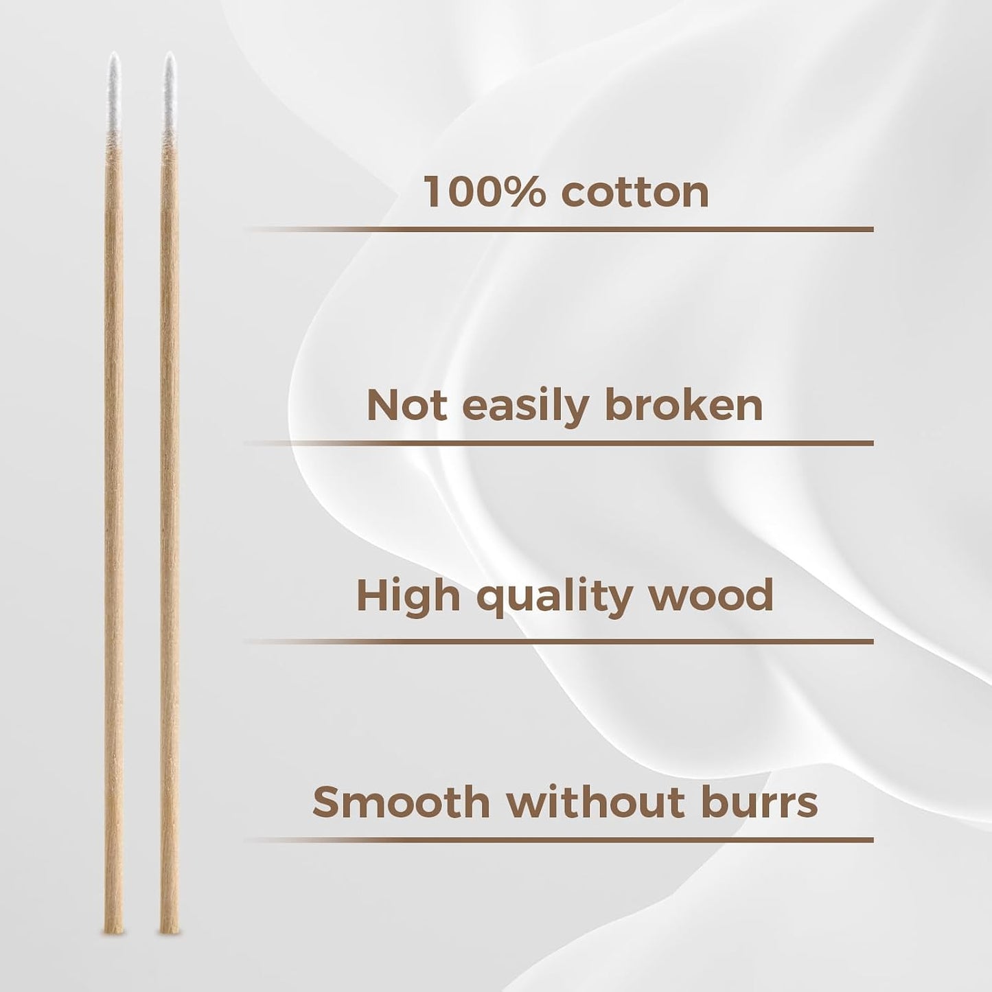 Pointed Cotton Swabs - Precision Microblading & Makeup Application | 200 Pcs with Wooden Sticks